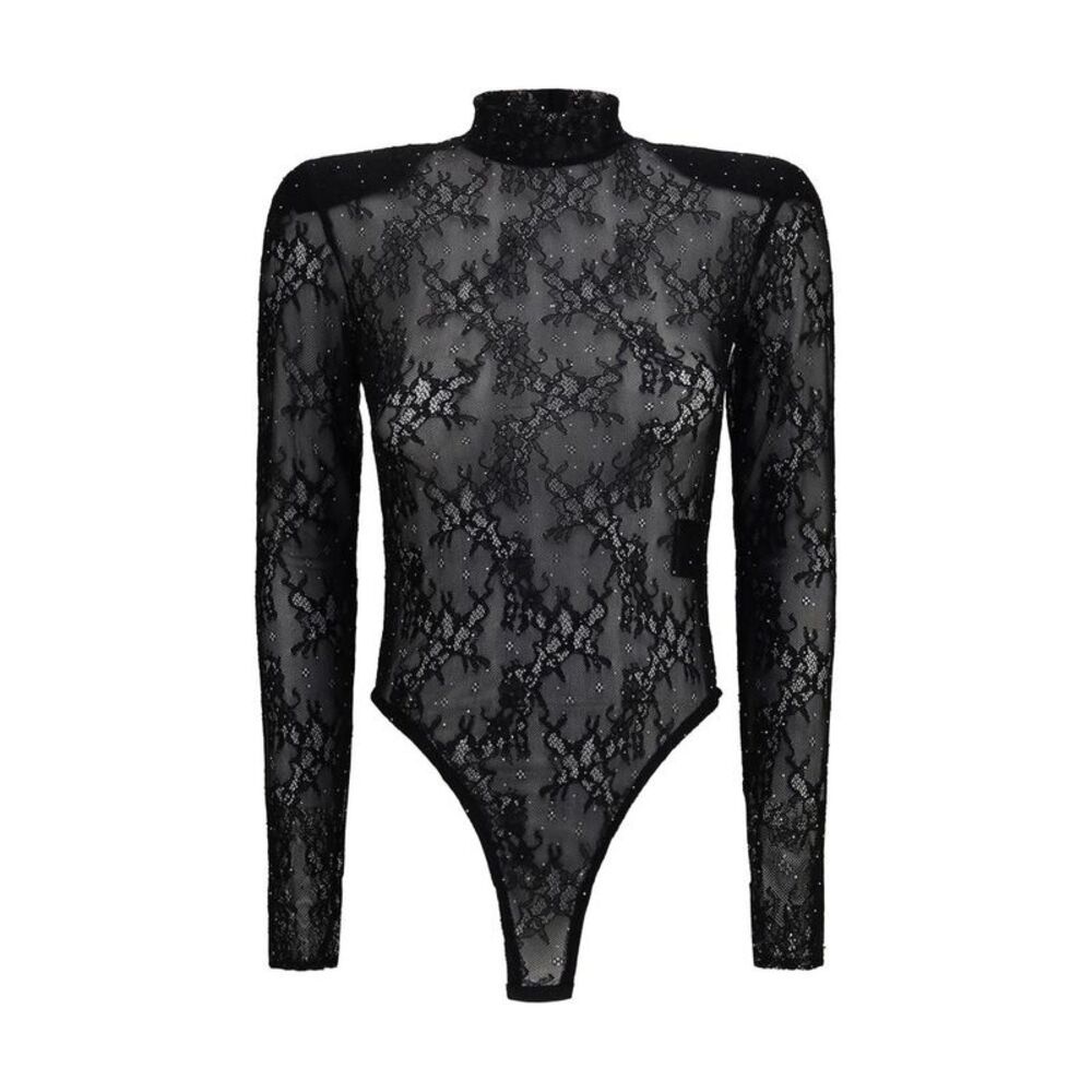 Nissa Black Nylon Women's Bodysuit